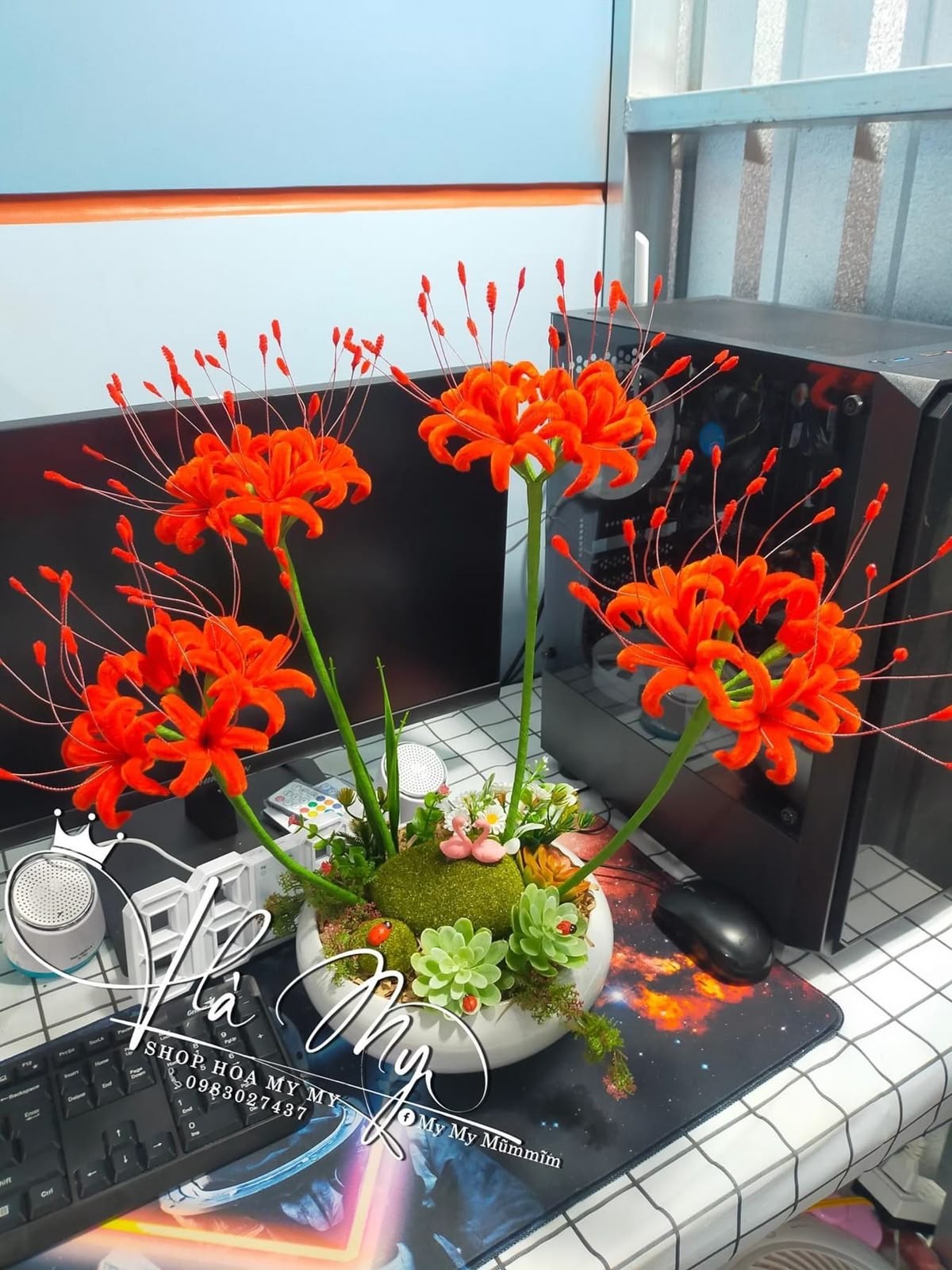bunga hias rumah orange