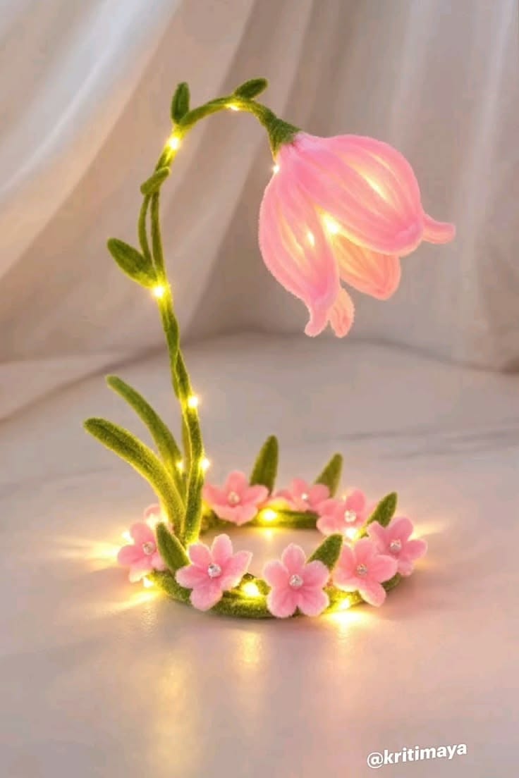 lampu tidur bunga lily
